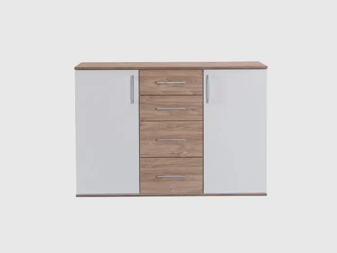 Cómoda Aparador Joana 2 Puertas y 4 Cajones